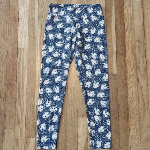 Lularoe Blue and White Disney Mickey Leggings - Picture 1 of 5